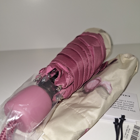 NWT Coach Pink Candy Wrapper UV Protection Mink-Umbrella - Picture 3 of 4